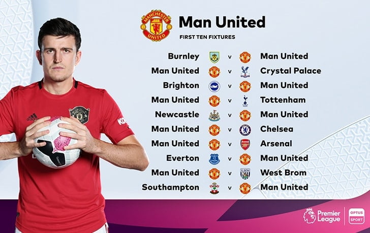 The 2020-2021 Premier League fixtures- man united
